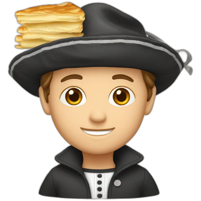 Breton avec une crêpe emoji