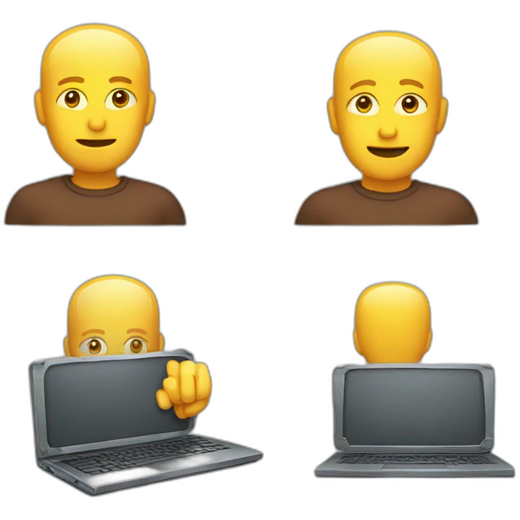 développeur web avec son pc emoji