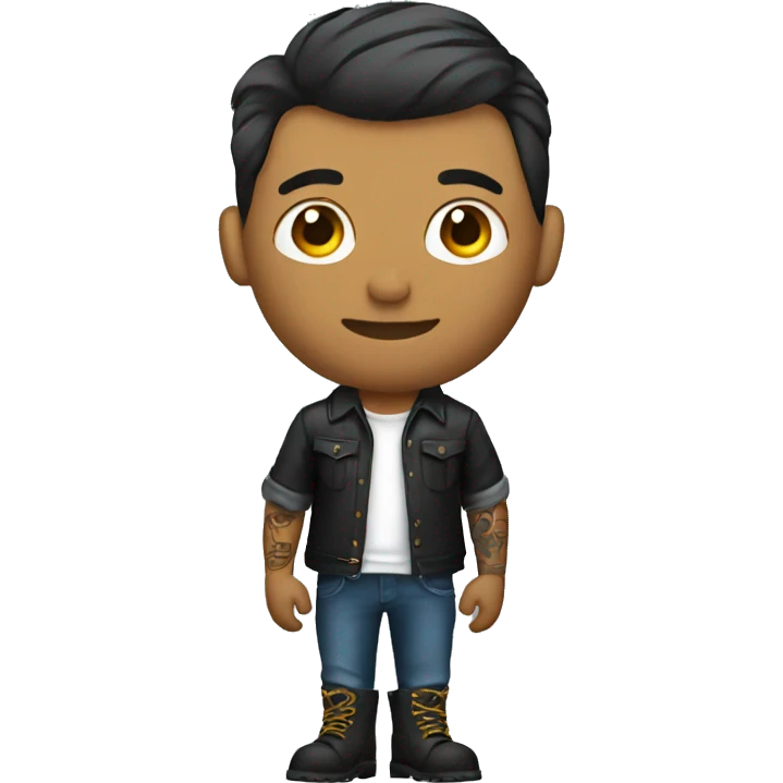 male tattoo artist with boots emoji