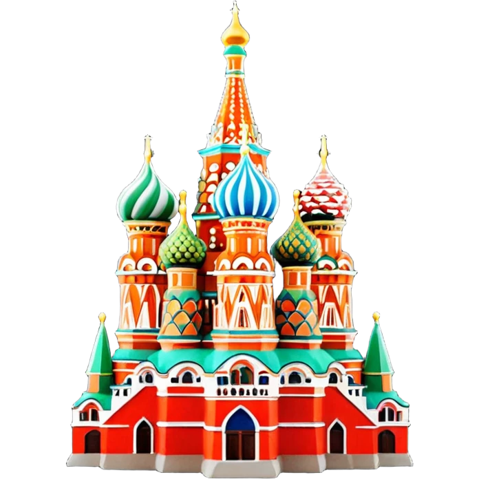 Moscow St. Basil's Cathedral in the form of a figurine souvenir emoji