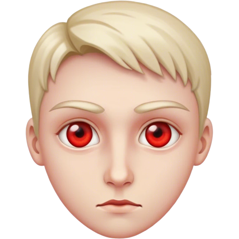 A very close intense red eye emoji