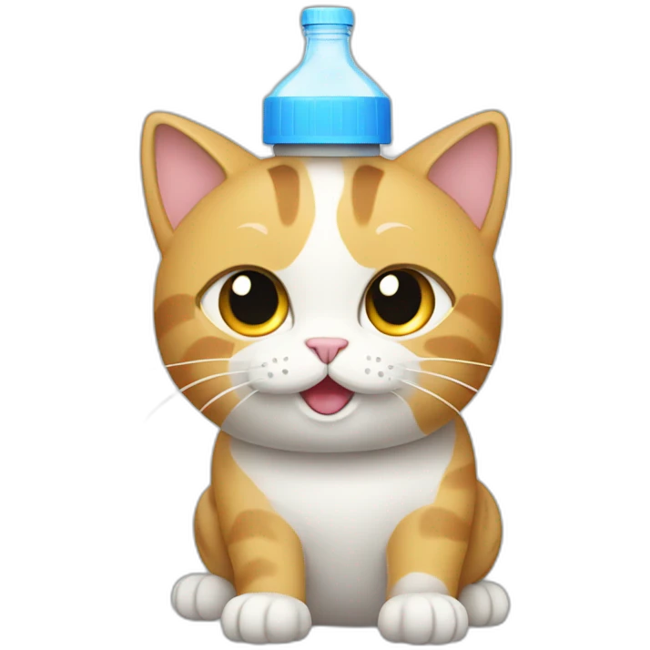 cat with bottle of water emoji