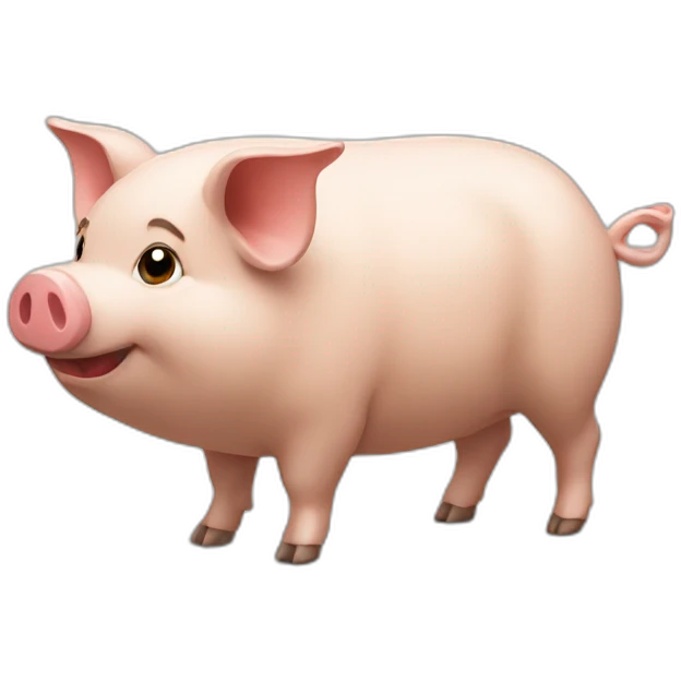 Chat sur un cochon emoji