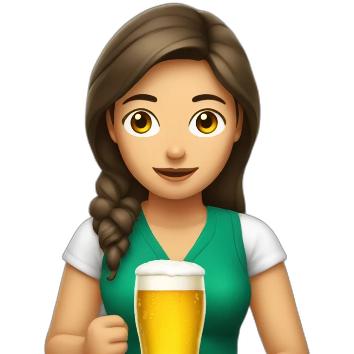 Mujer tomando cerveza emoji