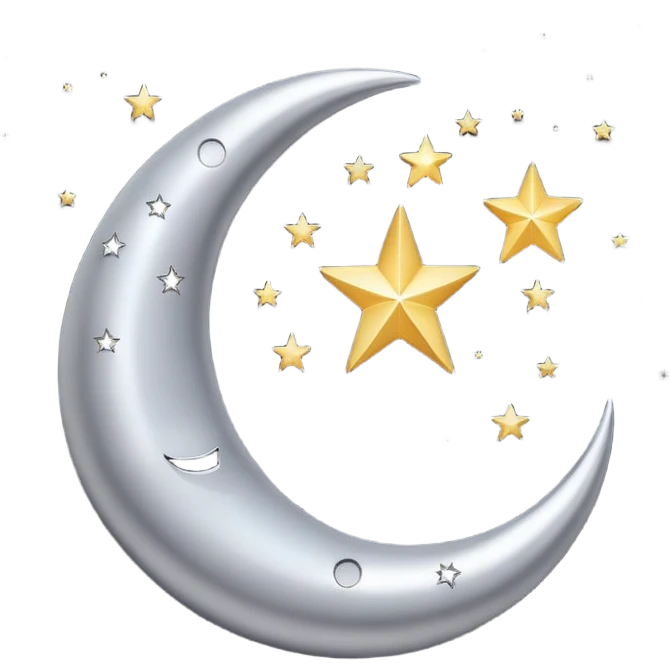 crescent moon and stars emoji