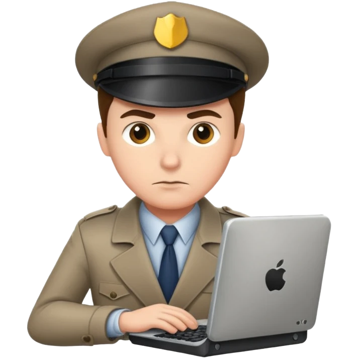 detective with a computer emoji