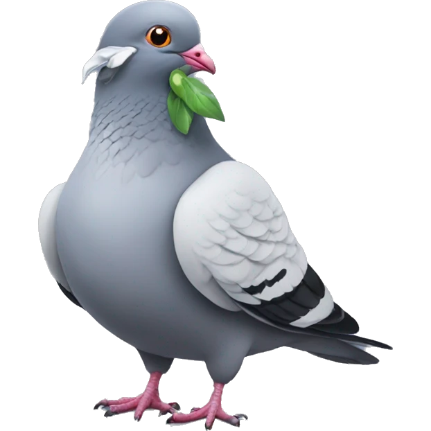 a pigeon with apple vision pro emoji