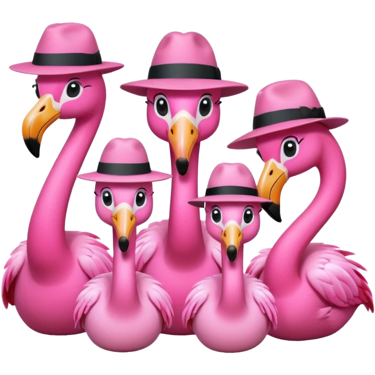 Fedora Flamingos emoji