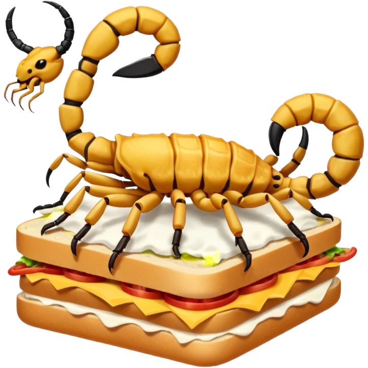 No a SCORPION sitting on top of a cloud and eating a sandwich emoji