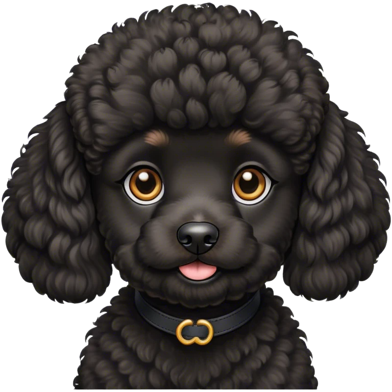 Small black poodle with brown eyebrows emoji