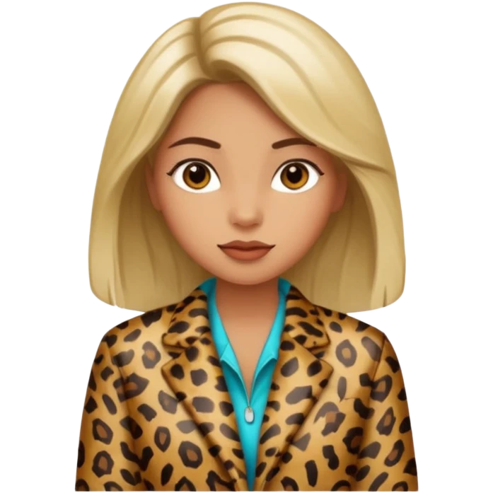 Girl with animal print jacket emoji