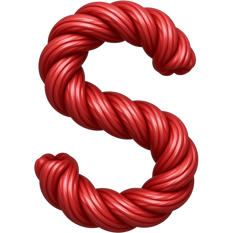 make a red string emoji that form s shape emoji