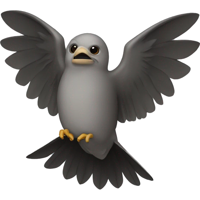 a chimney swift bird with wings open emoji