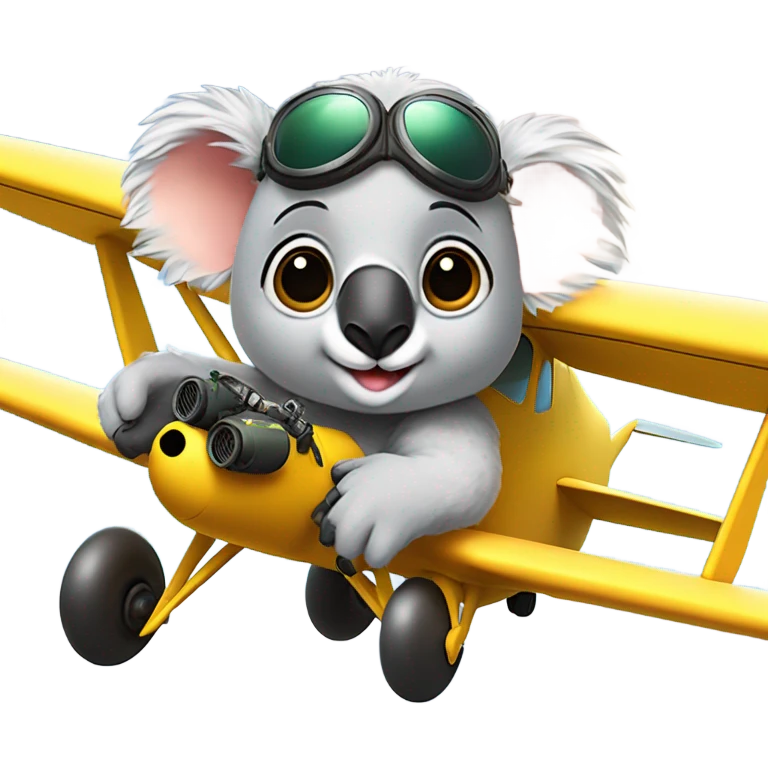 Koala and bee flying a plane emoji