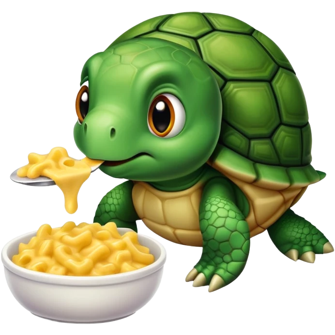 sad turtle eating mac and cheese emoji