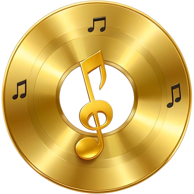 golden CD disk with a music note emoji
