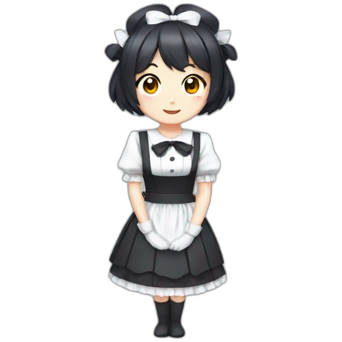 cute anime maid with short dark hair emoji