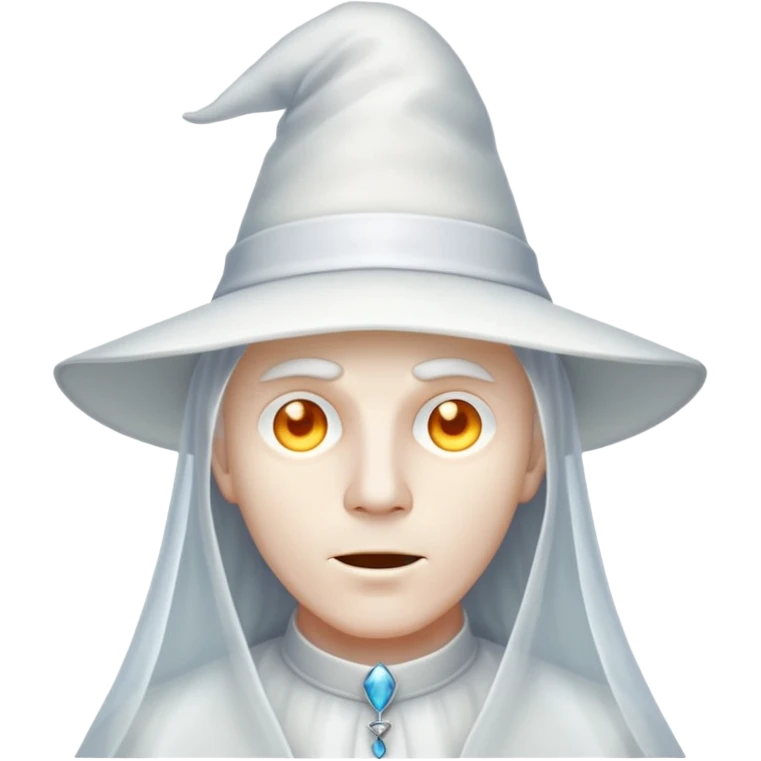 Pointy hat white ghost man emoji