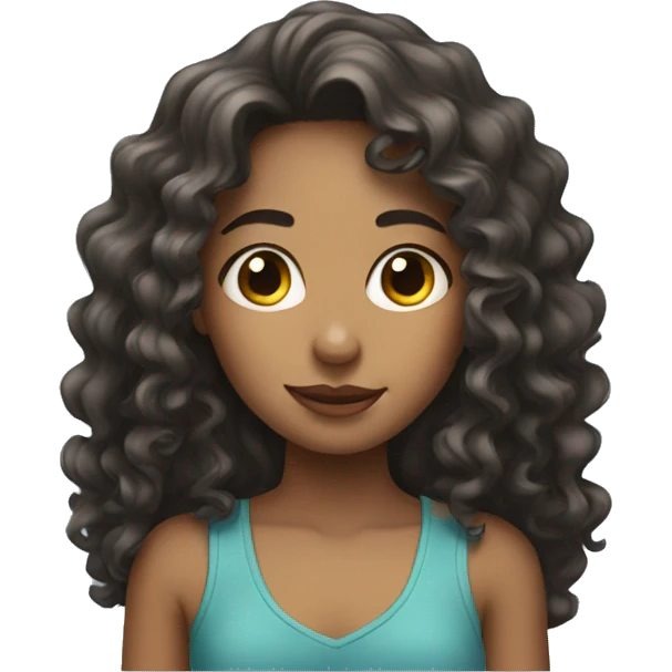 girl with nice long curly hair emoji