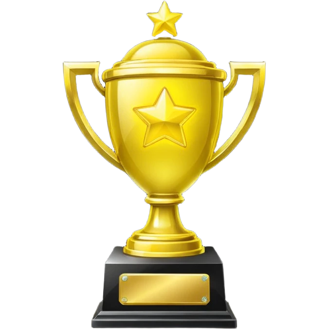   neon yellow icon of a trophy emoji