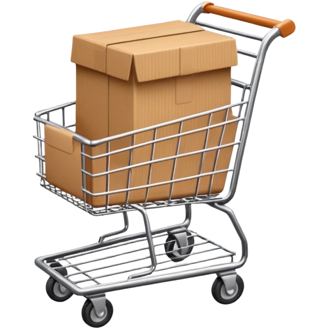 shopping cart with a small box inside emoji