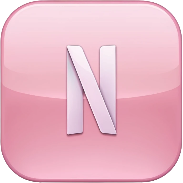 Netflix aesthetic "N" logo in pastel pink emoji