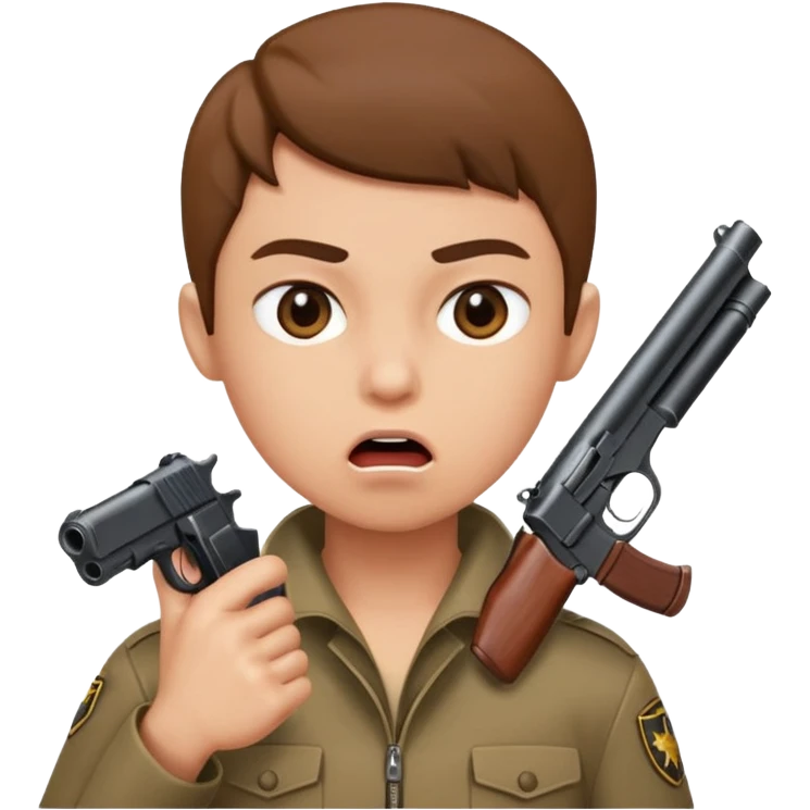 Gun pointing at a person’s mouth emoji
