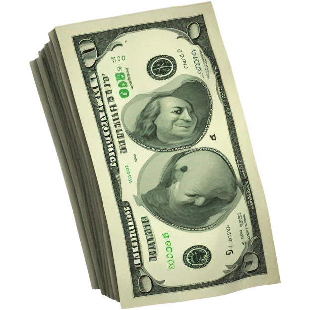 A bundle of dollars emoji