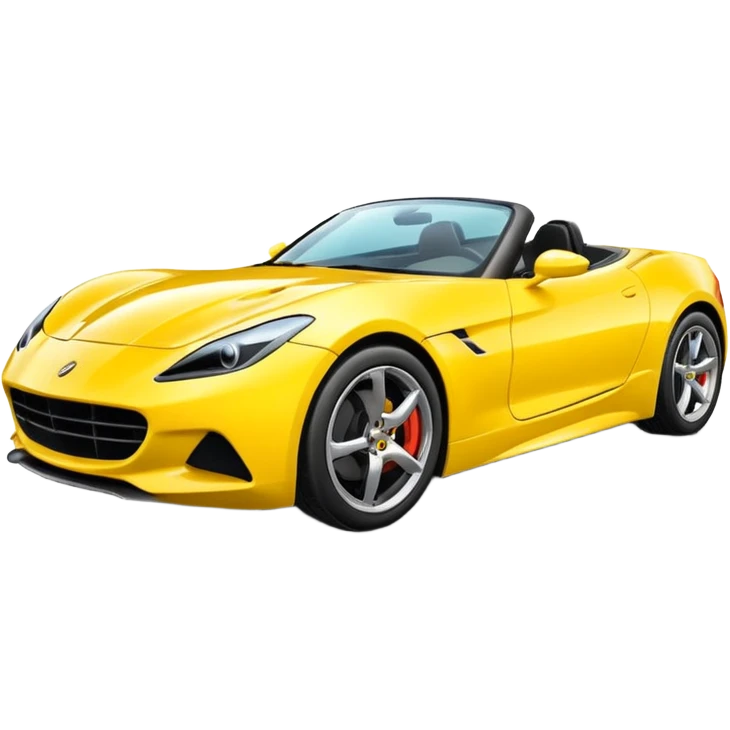 Generate a high-quality iPhone-style emoji of a yellow sports car, sleek and shiny, realistic shading, smooth gradient colors, 3D cartoon-like style, simple white background, high-resolution.

 emoji