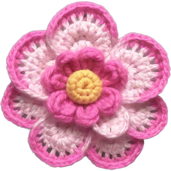 Pnk crochet flower emoji