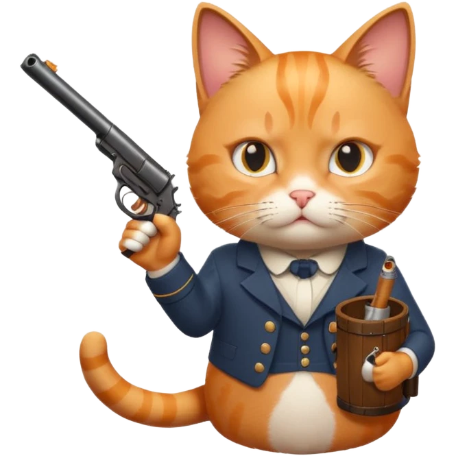 Cat shooting a gun emoji