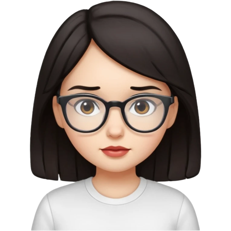 sarah babygirl dark hair and glasses emoji