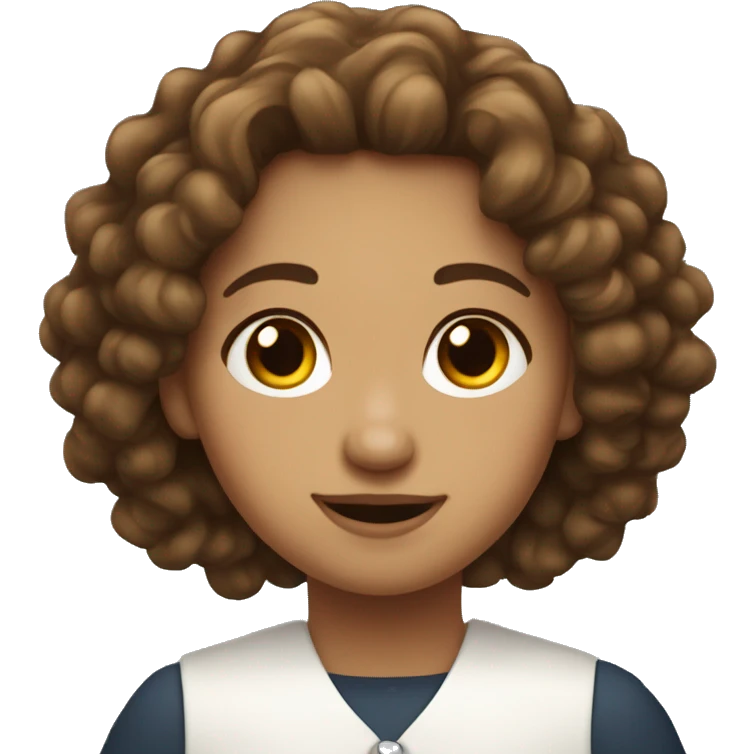Pentecostal girl with curly brown hair emoji