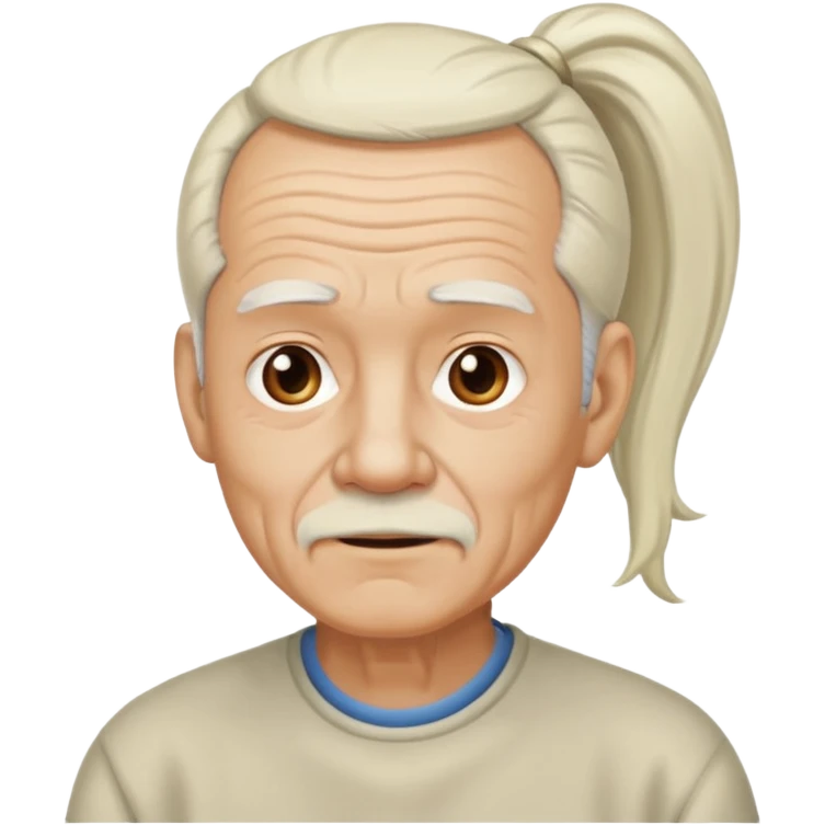 Old man with long white pony tail emoji