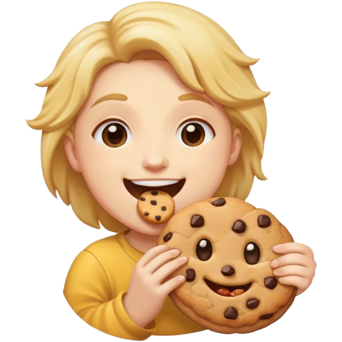 Happy chaos from Guilty Gear Strive eating a cookie emoji