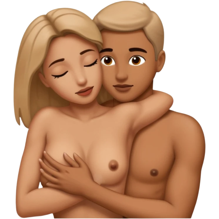 Une femme qui fais l'amour et une vue de loin et la femme est nue et sa zezette visible emoji