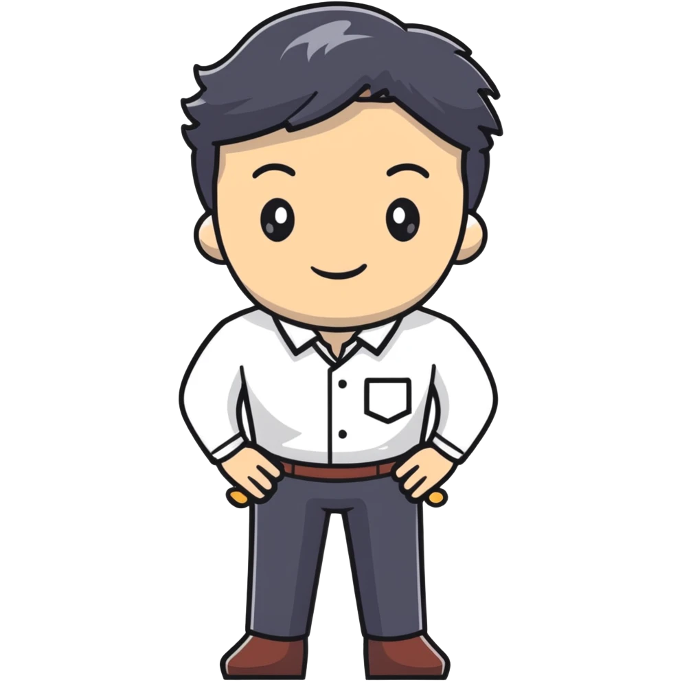 Management educator with black wavy hair, stubble, strong features, white skin, smart casual attire, facilitating an engaging leadership exercise with workshop participants, standing with confident posture emoji