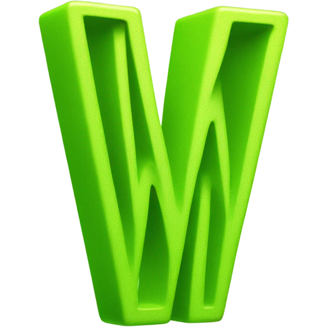  Big lime green W emoji