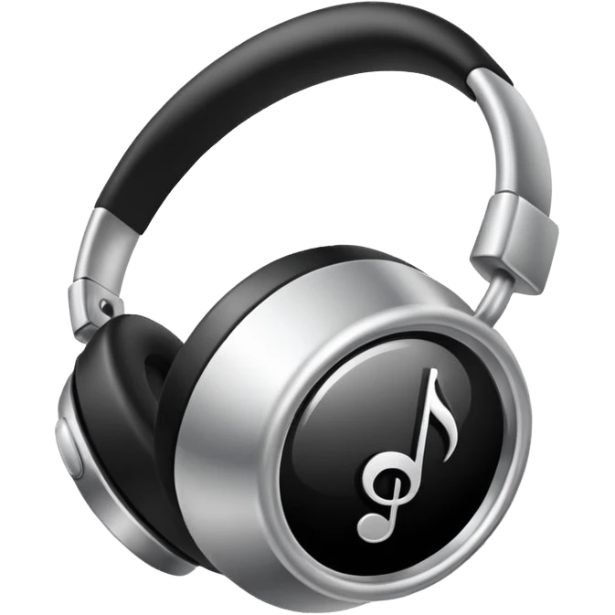 music icon black and white color gradients  emoji