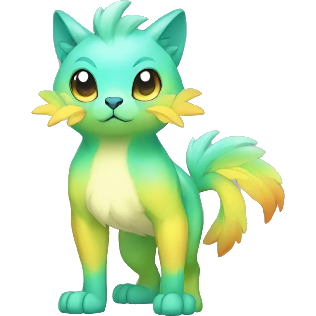 Cute cool shiny colorful animal hybrid Fakemon full body emoji