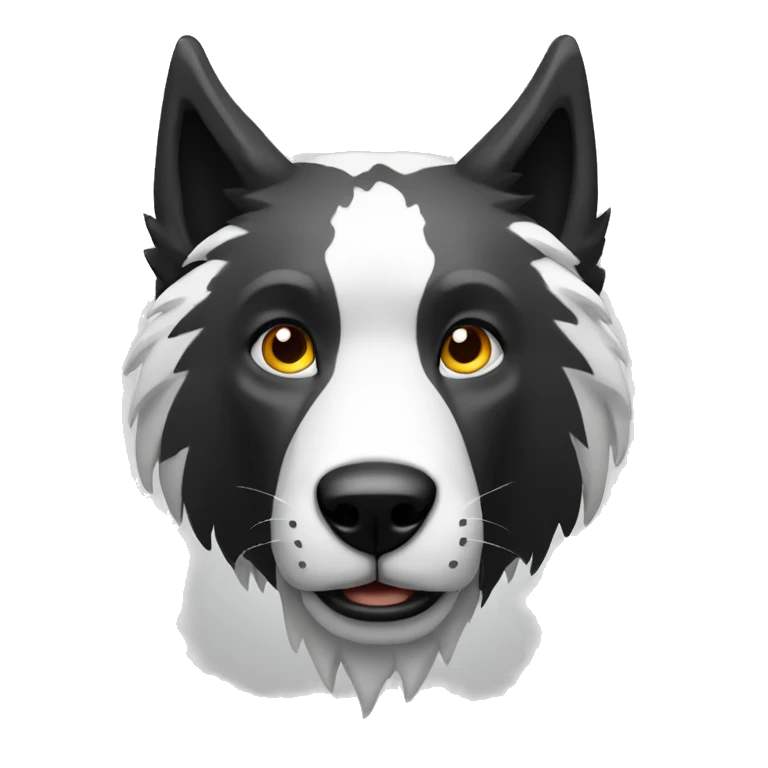 Lobo negro con blanco saludando emoji