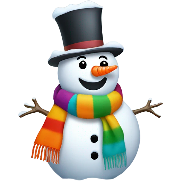 January with snowman emoji