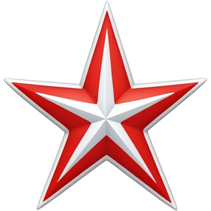 a twelve point star with slightly rounded borders, red and white stroke emoji