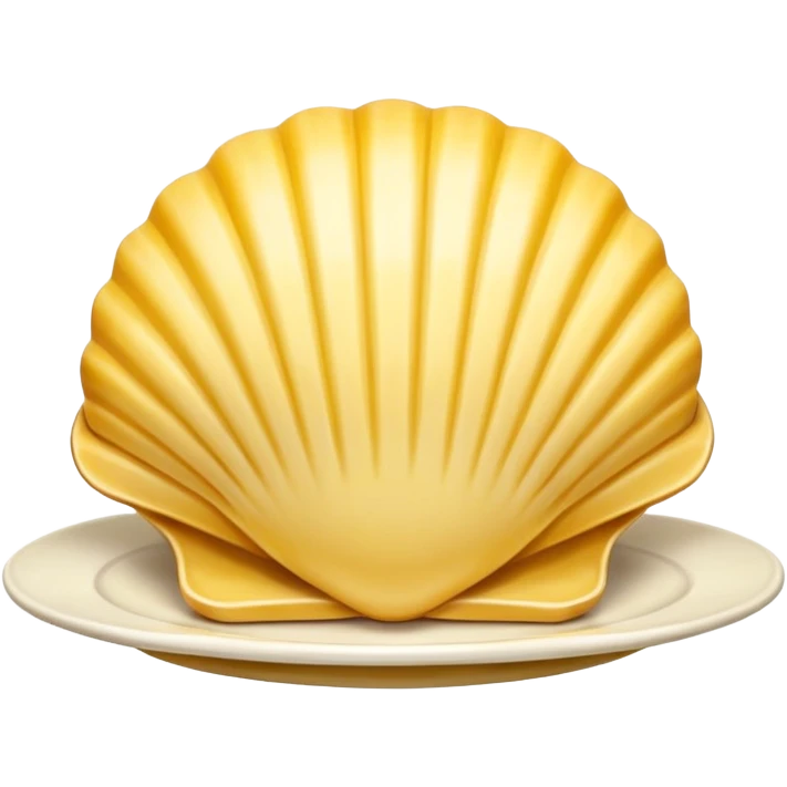 butter in the shape of a shell on a white vintage plate emoji