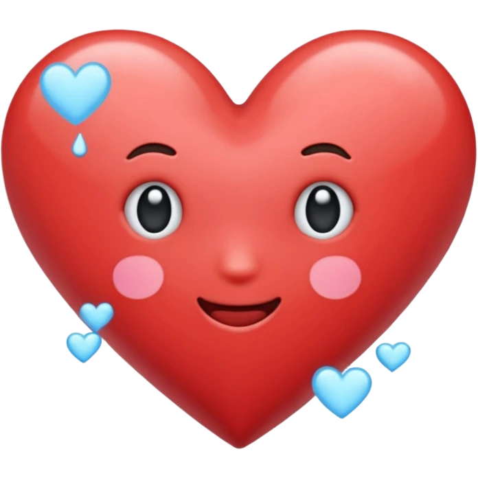 Crea un emoji de corazon que una mitad sea celeste y la otra blanca y en la unión de los colores que este difuminado emoji