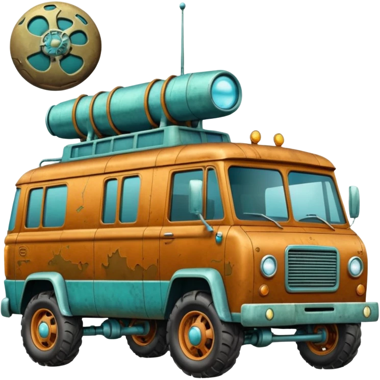  antique tall truck robotic twenty passenger Moon rover Scooby Doo Mystery Machine  emoji