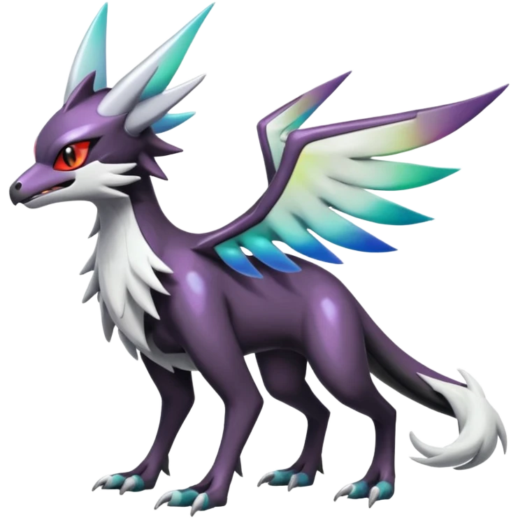 Shiny Noivern-Mightyena-Silvally-Fakémon-hybrid-creature (full body)  emoji