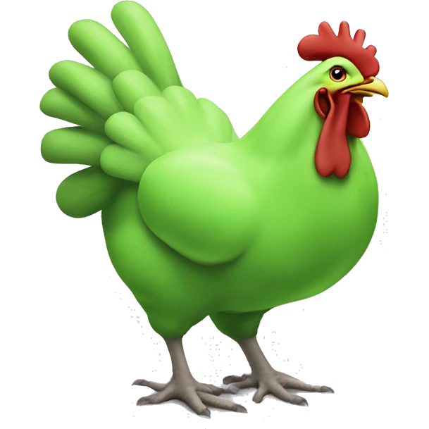 Chicken farting green gas emoji