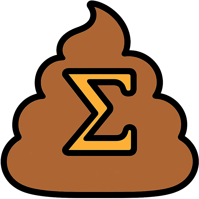 sigma poop, stylized icon, geometric shapes emoji