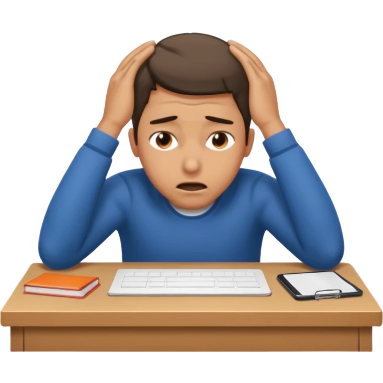 person banging their head on a desk, frustrated expression emoji emoji